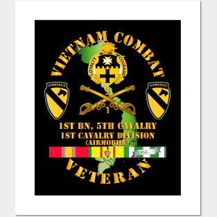 Vietnam Combat Cavalry Veteran w 1st Bn 5th Cav DUI - 1st Cav Div Posters and Art